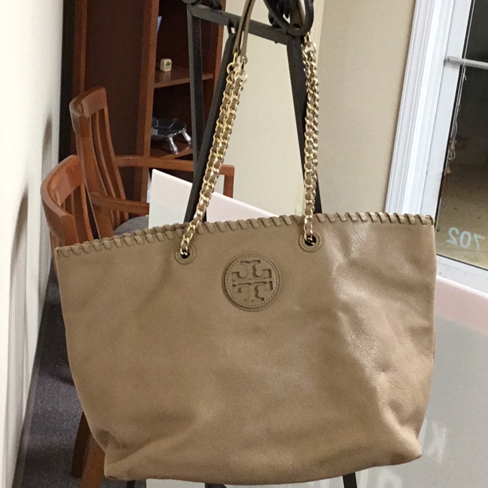 Taupe Tory Burch Tote